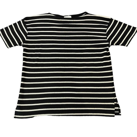 VINTAGE Express Tricot Women's Size Large Striped Short Sleeve Sweater Blouse - Picture 2 of 4